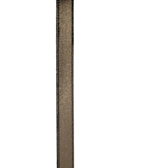 Vintage 80\'s Belt Leather Bronze Ornate Fold Hook Loop Black Buckle Gothic M 34\